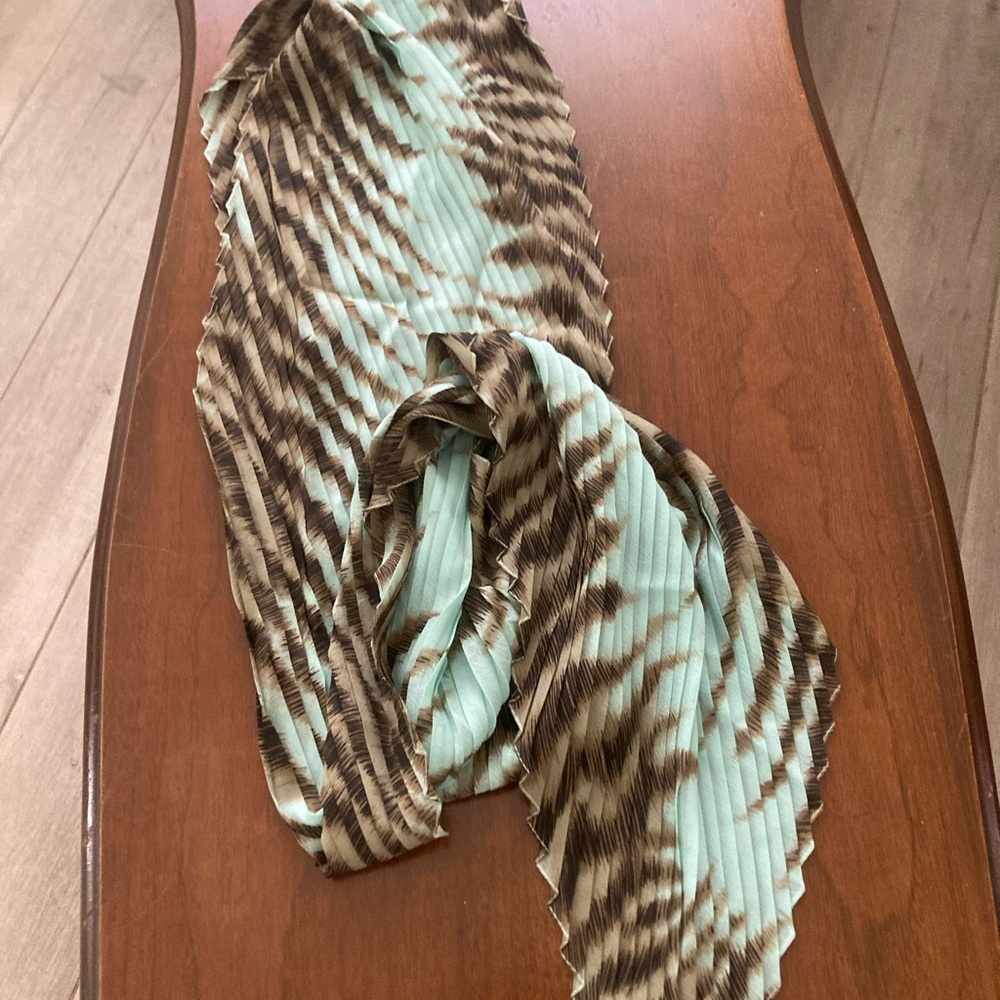 Elegant Brown and Mint Scarf